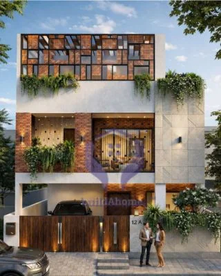Bangalore client house elevation designed by buildAhome