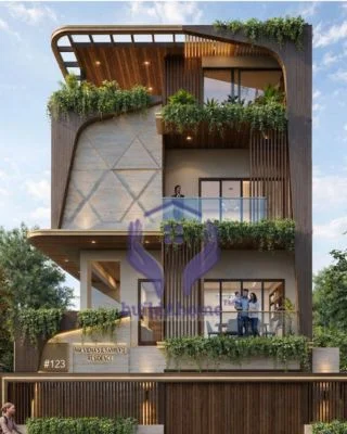 Luxury house elevation designed by buildAhome for a client