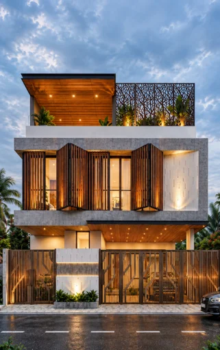 Contemporary premium house elevation by buildAhome