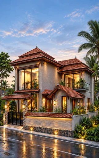 Modern villa house elevation designed by buildAhome